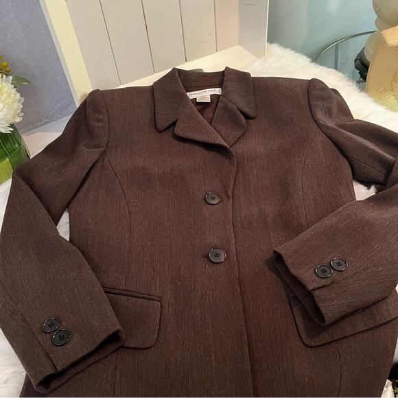 NEW Jones New York Career Wool Striped Career Longline Blazer Jacket Y2K 4P NWOT - Picture 9 of 14